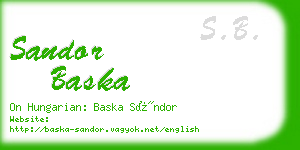 sandor baska business card